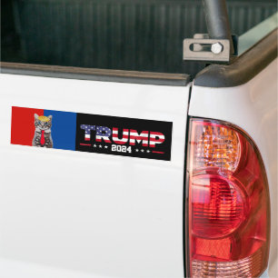 Katten voor Trump 2024   Vance Trump rood blauw Bumpersticker
