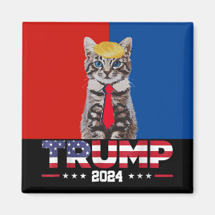 Katten voor Trump 2024   Vance Trump rood blauw Magneet
