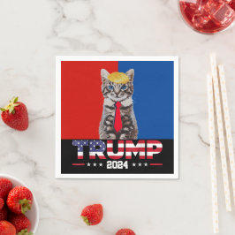 Katten voor Trump 2024 | Vance Trump rood blauw Servet