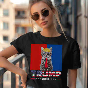 Katten voor Trump 2024   Vance Trump rood blauw T-shirt