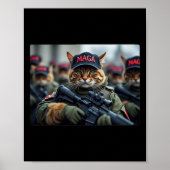 Katten voor Trump Mega Army Amerikaanse vlag Patri Poster (Voorkant)