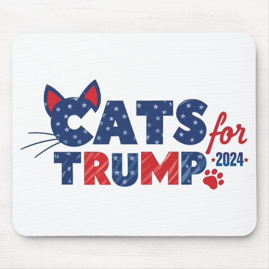 Katten voor Trump mousepad 2024 Muismat (Voorkant)