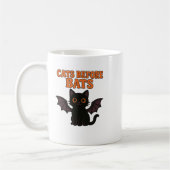 Katten voor vleermuizen Halloween zwarte kat Koffiemok (Links)