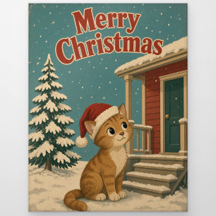 Katten voorste veranda dier kerst briefkaart