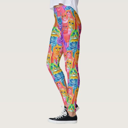 Katten Vrienden Kleurrijke Plezier Leggings (Links)