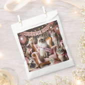 Katten vrijgezellenfeest in roze thema bedankzakje (Geknipt)