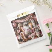Katten vrijgezellenfeest in roze thema bedankzakje (Gezegeld)