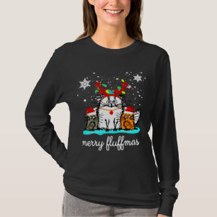 Katten Vrolijk Fluffmas grappig kerst T-shirt