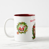 Katten vrolijk kerstdieren tweekleurige koffiemok (Links)