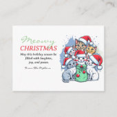 Katten Vrolijk Kerstfeest, Meowy Kerstmis, Grappig Informatiekaartje (Voorkant)