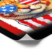 Katten VS Amerika Vlag Patriottische Katten 4 Juli Poster (Hoek)
