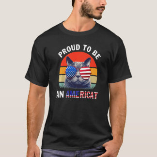 Katten VS Vlag Zonnebril Trots Dat Ik Een Amerikaa T-shirt