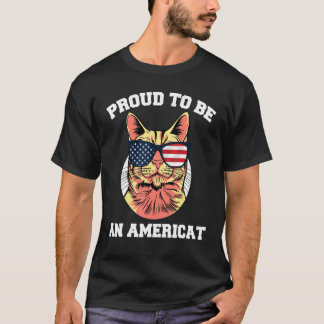 Katten VS Vlag Zonnebril Trots dat ik een Amerikaa T-shirt