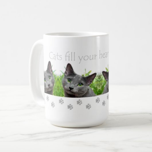 Katten vullen uw hart Mok (Voorkant links)