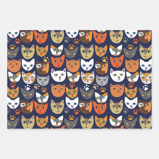 Katten waar ook kat inpakpapier vel (Voorkant)