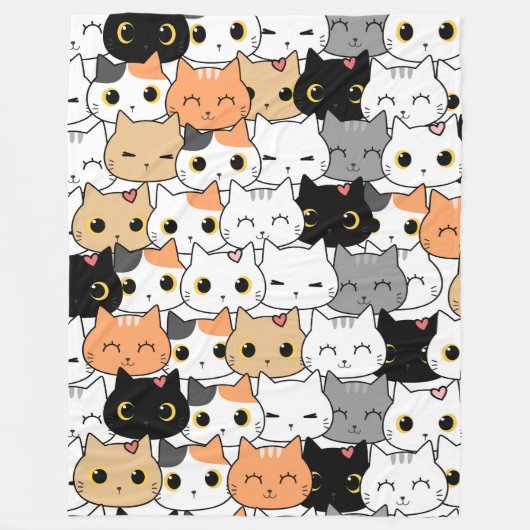 Katten wand 60x80 fleece deken (Voorkant)