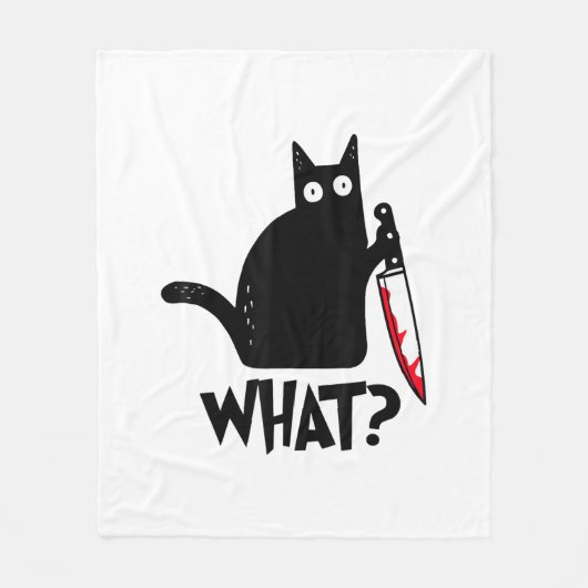 Katten Wat_ Grappige Zwarte Kat Fleece Deken (Voorkant)