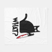 Katten Wat_ Grappige Zwarte Kat Fleece Deken (Voorkant (Horizontaal))