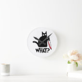 Katten Wat_ Grappige Zwarte Kat Ronde Klok (Huis)