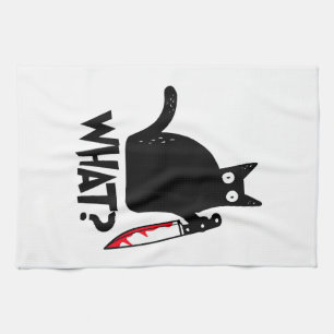 Katten Wat_ Grappige Zwarte Kat Theedoek