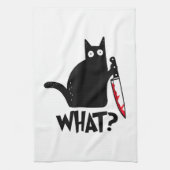 Katten Wat_ Grappige Zwarte Kat Theedoek (Verticaal)