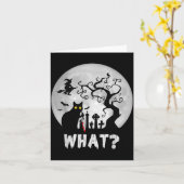 Katten Wat_ Halloween Zwarte Kat Met Mes - Grappig Kaart (Gele Bloem)