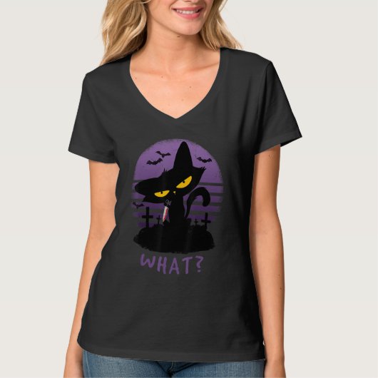 Katten Wat Moorddadige Kat Met Mes T-shirt (Voorkant)