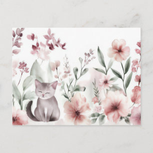 Katten Watercolor Ansichtkaart Briefkaart