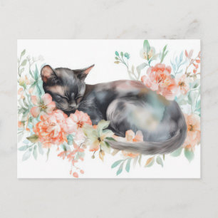 Katten Watercolor Ansichtkaart Briefkaart