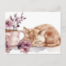 Katten Watercolor Ansichtkaart Briefkaart