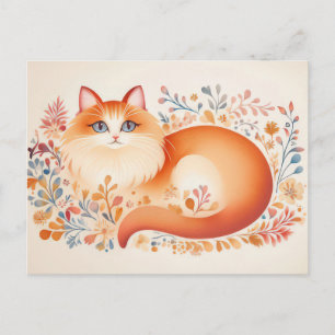 Katten Watercolor Ansichtkaart Briefkaart