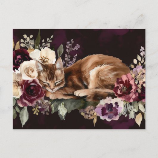 Katten Watercolor Ansichtkaart Briefkaart (Voorkant)