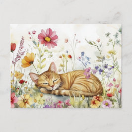 Katten Watercolor Ansichtkaart  Briefkaart