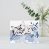 Katten Watercolor Ansichtkaart Briefkaart (Staand voorkant)