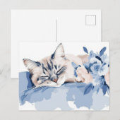 Katten Watercolor Ansichtkaart Briefkaart (Voorkant / Achterkant)