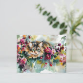 Katten Watercolor Ansichtkaart Briefkaart (Staand voorkant)