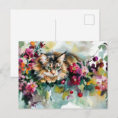 Katten Watercolor Ansichtkaart Briefkaart (Voorkant / Achterkant)