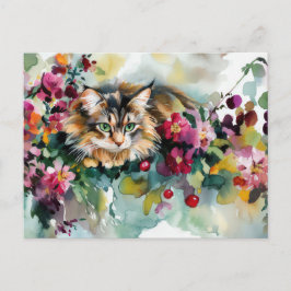 Katten Watercolor Ansichtkaart  Briefkaart