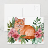Katten Watercolor Ansichtkaart Briefkaart (Voorkant / Achterkant)