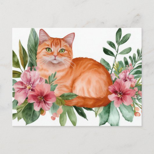 Katten Watercolor Ansichtkaart Briefkaart (Voorkant)