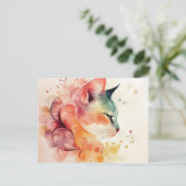 Katten Watercolor Ansichtkaart Briefkaart (Staand voorkant)
