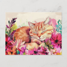 Katten Watercolor Ansichtkaart  Briefkaart
