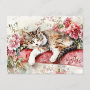 Katten Watercolor Ansichtkaart Briefkaart