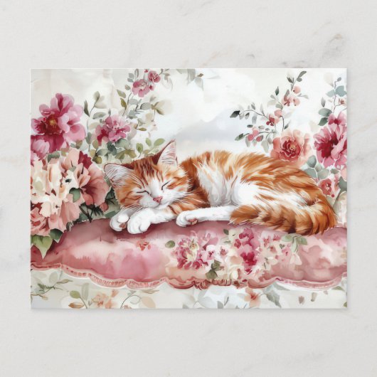 Katten Watercolor Ansichtkaart Briefkaart (Voorkant)