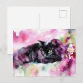 Katten Watercolor Ansichtkaart Briefkaart (Voorkant / Achterkant)