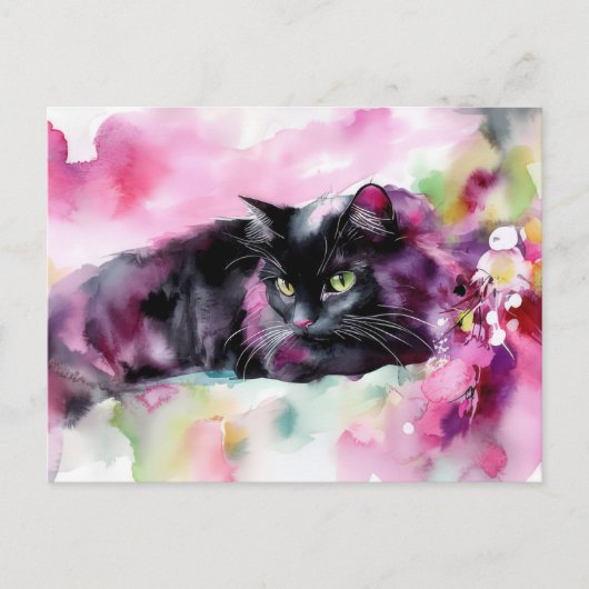 Katten Watercolor Ansichtkaart Briefkaart (Voorkant)