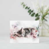 Katten Watercolor Ansichtkaart Briefkaart (Staand voorkant)