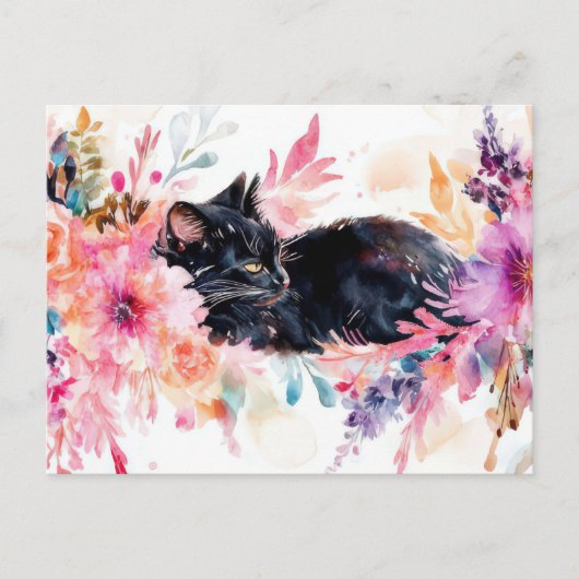 Katten Watercolor Ansichtkaart Briefkaart (Voorkant)