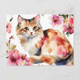 Katten Watercolor Ansichtkaart  Briefkaart