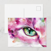 Katten Watercolor Ansichtkaart Briefkaart (Voorkant / Achterkant)